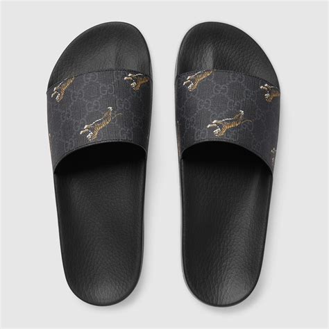 gucci supreme tiger slides|gucci tiger slip on goat.